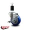 Service Caster 3.5'' Blue Poly Swivel 1-1/2'' Expanding Stem Caster with Brake SCC-EX20S3514-PPUB-BLUE-TLB-112 - alternate 4